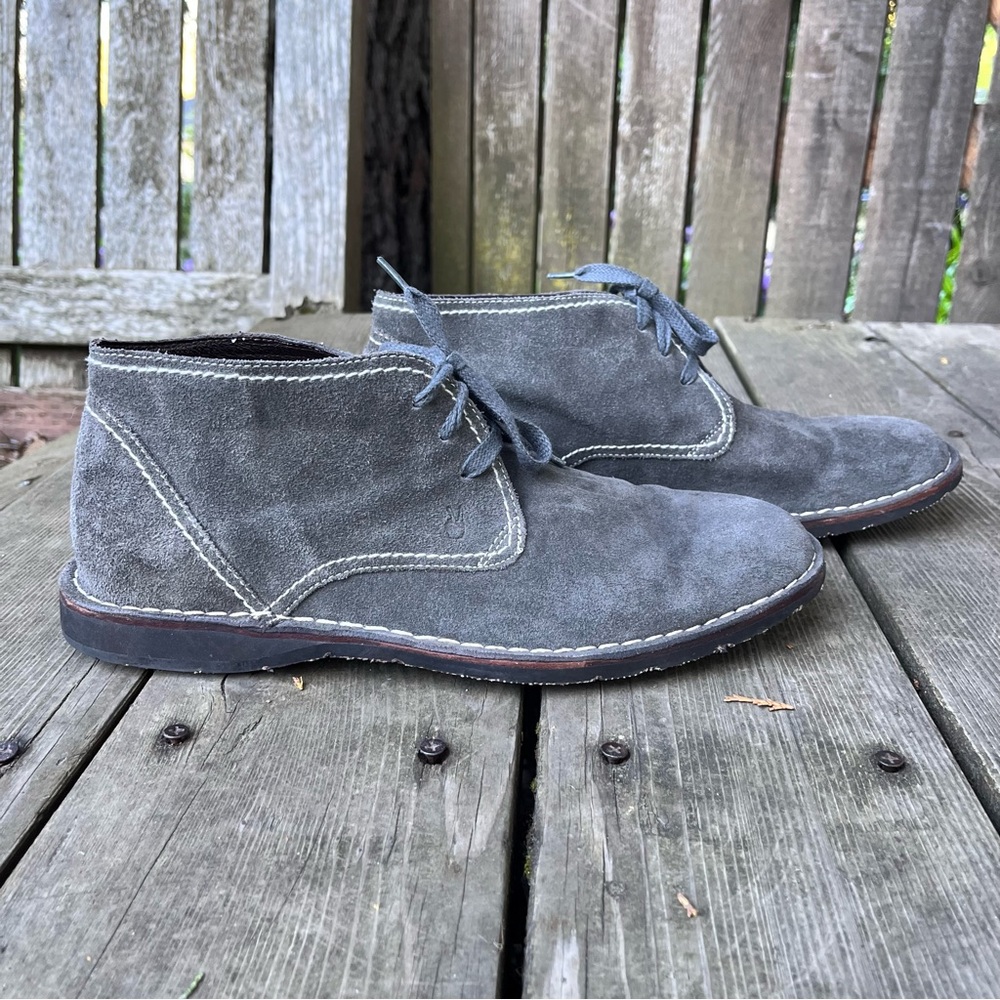 John Varvatos Star USA Gray Suede Lace Up Chukka Boots Sz 10